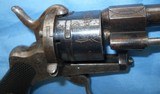 * Antique 1860s PIN FIRE REVOLVER FOLD TRIGGER DOUBLE ACTION .32 NICE - 7 of 11