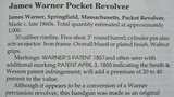 * Antique RARE JAMES WARNER POCKET MODEL REVOLVER .30 RF CAL. - 16 of 17