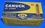 * Vintage 32
RIMFIRE RF AMMO FULL BOX SURE FIRE CANUCK CLEAN - 1 of 4