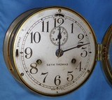 * Antique 7" BRASS SETH THOMAS SHIPS BELL YACHT CLOCK - 5 of 7