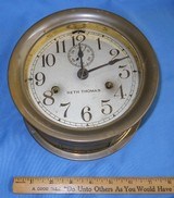 * Antique 7" BRASS SETH THOMAS SHIPS BELL YACHT CLOCK - 1 of 7