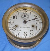 * Antique 7" BRASS SETH THOMAS SHIPS BELL YACHT CLOCK - 2 of 7