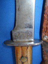 * Antique KENT NY CITY HUNTING SKINNING KNIFE WITH SHEATH - 5 of 6
