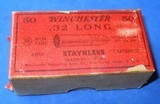 * Antique AMMO
WINCHESTER .32
RF LONG 2 PC RED LABEL BOX - 3 of 9