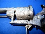* * Antique
1860s CIVIL WAR ERA 7mm ENGRAVED
PINFIRE REVOLVER - 10 of 16