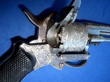 * * Antique
1860s CIVIL WAR ERA 7mm ENGRAVED
PINFIRE REVOLVER - 7 of 16