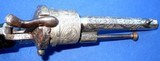 * * Antique
1860s CIVIL WAR ERA 7mm ENGRAVED
PINFIRE REVOLVER - 8 of 16