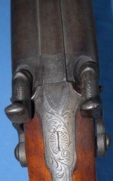 * Antique PERKINS LONDON DOUBLE SxS PERCUSSION SHOTGUN 12 ga - 12 of 20