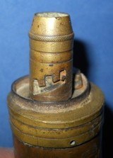 * Antique 1860s POWDER FLASK DEAD GAME BIRDS, RABBIT, SCROLL - 5 of 5