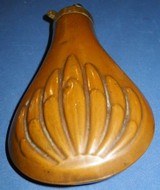 * Antique POWDER FLASK
SHELL &
BUSH RILING 344 CIVIL WAR ERA - 3 of 4