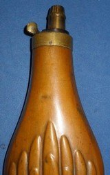 * Antique POWDER FLASK
SHELL &
BUSH RILING 344 CIVIL WAR ERA - 2 of 4