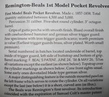 * Antique 1857 REMINGTON BEALS 4th ISSUE PERCUSSION POCKET REVOLVER - 17 of 17