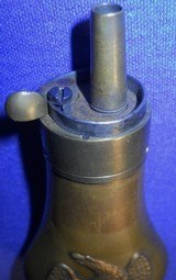 SCARCE DOUBLE SIDED EAGLE ON HUMMOCK CASED PISTOL FLASK 4 3/8 - 4 of 12