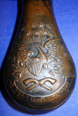 * Riling No. 756EAGLE SHIELD & STARS POCKET CASED PISTOL POWDER FLASK - 2 of 11