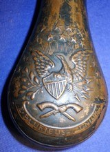 * Riling No. 756EAGLE SHIELD & STARS POCKET CASED PISTOL POWDER FLASK - 10 of 11