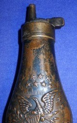 * Riling No. 756EAGLE SHIELD & STARS POCKET CASED PISTOL POWDER FLASK - 3 of 11