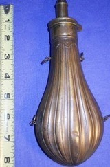 CIVIL WAR FLUTED POWDER FLASK J. DIXON & SONS STYLE - 1 of 9