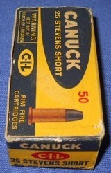 * Vintage STEVENS .25 RF RIMFIRE AMMO CIL PARTIAL BOX 42 ROUNDS - 2 of 4