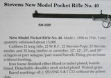 * Antique 1897 STEVENS TIP-UP POCKET RIFLE No 40 - 2 of 20