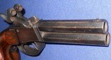 * Antique 1840s DOUBLE BARREL OVER-UNDER PERCUSSION PISTOL BELGIUM ? - 5 of 12