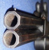 * Antique 1840s DOUBLE BARREL OVER-UNDER PERCUSSION PISTOL BELGIUM ? - 11 of 12