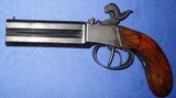 * Antique 1840s DOUBLE BARREL OVER-UNDER PERCUSSION PISTOL BELGIUM ? - 7 of 12