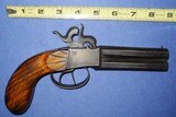* Antique 1840s DOUBLE BARREL OVER-UNDER PERCUSSION PISTOL BELGIUM ? - 1 of 12