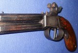 * Antique 1840s DOUBLE BARREL OVER-UNDER PERCUSSION PISTOL BELGIUM ? - 8 of 12