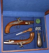 * Antique 1840s CASED SET G.SCARPATI PERCUSSION PISTOLS WITH ACCESSORIES - 3 of 20