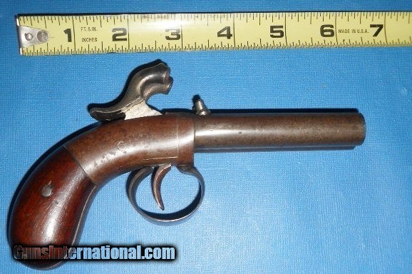 * Antique 1850s DOUBLE SxS PERCUSSION PISTOL .36 CAL.