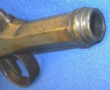 * Antique 1850s EUROPEAN BRASS CANNON BARREL PERCUSSION PISTOL.40 CAL. - 5 of 6
