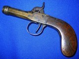* Antique 1850s EUROPEAN BRASS CANNON BARREL PERCUSSION PISTOL.40 CAL. - 2 of 6