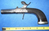 * Antique 1840 s HIDDEN TRIGGER CENTER HAMMER PERCUSSION POCKET PISTOL .45 CAL. - 1 of 14