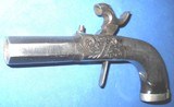 * Antique 1840 s HIDDEN TRIGGER CENTER HAMMER PERCUSSION POCKET PISTOL .45 CAL. - 3 of 14