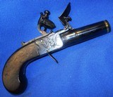 * AntiqueEARLY 1800s ENGLISH FLINTLOCK POCKET MUFF PISTOL .50 CAL. HANDFULL - 1 of 11