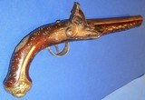 * Antique 1790s OTTOMAN EMPIRE FLINTLOCK COAT PISTOL SILVER STUDDED - 2 of 12