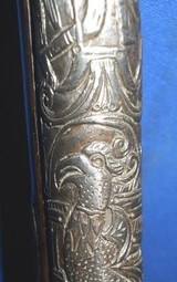 * Antique ELABORATE OTTOMAN 18th CENTURY FLINTLOCK PISTOL CHISEL CARVED - 15 of 20