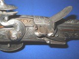* Antique ELABORATE OTTOMAN 18th CENTURY FLINTLOCK PISTOL CHISEL CARVED - 19 of 20