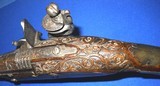 * Antique ELABORATE OTTOMAN 18th CENTURY FLINTLOCK PISTOL CHISEL CARVED - 13 of 20