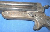 * Antique 1860s ENGRAVED EUROPEAN 4 BARREL SHARPS TYPE PEPPERBOX PISTOL 9mm - 2 of 13