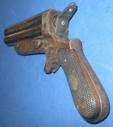 * Antique 1860s ENGRAVED EUROPEAN 4 BARREL SHARPS TYPE PEPPERBOX PISTOL 9mm - 4 of 13