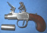 * Antique 18th CENTURY ENGLISH FLINTLOCK POCKET MUFF PISTOL .51 CAL. - 6 of 7