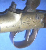 * Antique 1840s BRASS FRAME PERCUSSION POCKET MUFF PISTOL "PERRY" LONDON - 5 of 11