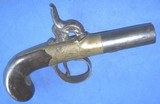 * Antique 1840s BRASS FRAME PERCUSSION POCKET MUFF PISTOL "PERRY" LONDON - 2 of 11