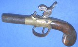 * Antique 1840s BRASS FRAME PERCUSSION POCKET MUFF PISTOL "PERRY" LONDON - 4 of 11