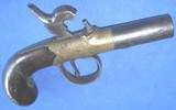 * Antique 1840s BRASS FRAME PERCUSSION POCKET MUFF PISTOL "PERRY" LONDON - 1 of 11