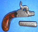 * Antique SMALL 1850s PERCUSSION 5" POCKET DERRINGERMUFF PISTOL .28 CAL. - 9 of 9