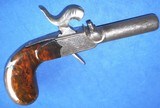 * Antique SMALL 1850s PERCUSSION 5" POCKET DERRINGERMUFF PISTOL .28 CAL. - 1 of 9