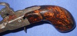 * Antique 1850s PERCUSSION POCKET DERRINGER
MUFF PISTOL BURL .44 CAL. M30 - 8 of 15