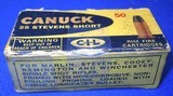 * Vintage AMMO CANUCK & REMINGTON STEVENS .25 RF RIMFIRE SHORT FULL BOX 50 - 1 of 6